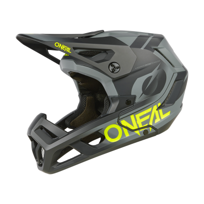 Casque intégral bmx et vtt - ONEAL SL1 Strike - noir décor gris et jaune fluo