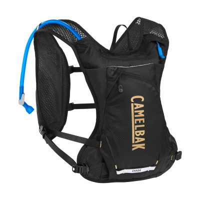 Sac hydratation route, gravel et vtt - CAMELBAK Chase Race 4 Vest - noir décor doré