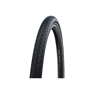 Pneu 27.5p SCHWALBE vtt route Marathon noir flancs noirs, anticrevaison, avec bandes réfléchissantes,