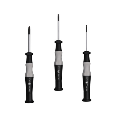 Tournevis Fins x4 PRO acier traité ScrewDriver gris et noir