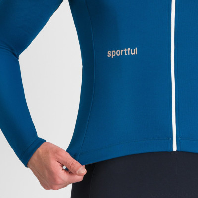 Maillot manches longues - SPORTFUL Classic Thermal - bleu pétrole décor blanc et orange