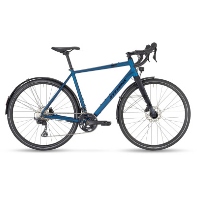 Vélo city gravel 700 alu - STEVENS 2026 Suprême Pro - Bleu Dark Navy Décor noir : 2x12v