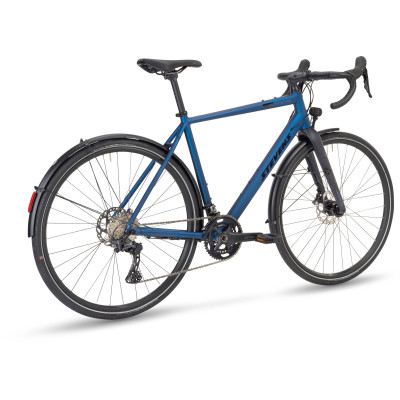 Vélo city gravel 700 alu - STEVENS 2026 Suprême Pro - Bleu Dark Navy Décor noir : 2x12v