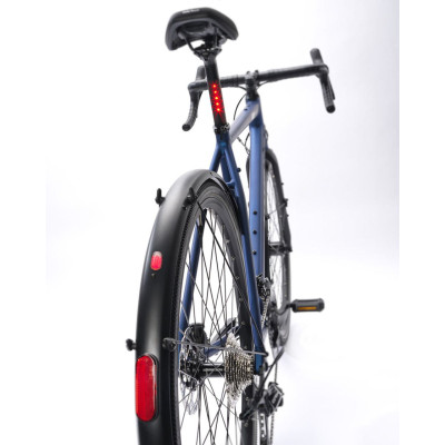 Vélo city gravel 700 alu - STEVENS 2026 Suprême Pro - Bleu Dark Navy Décor noir : 2x12v