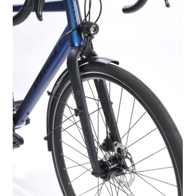 Vélo city gravel 700 alu - STEVENS 2026 Suprême Pro - Bleu Dark Navy Décor noir : 2x12v