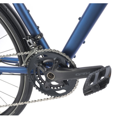 Vélo city gravel 700 alu - STEVENS 2026 Suprême Pro - Bleu Dark Navy Décor noir : 2x12v