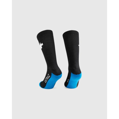 Chaussettes hiver - ASSOS Ultraz Winter - noir décor bleu