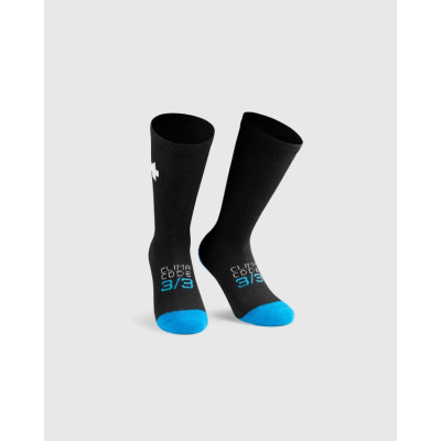 Chaussettes hiver - ASSOS Ultraz Winter - noir décor bleu