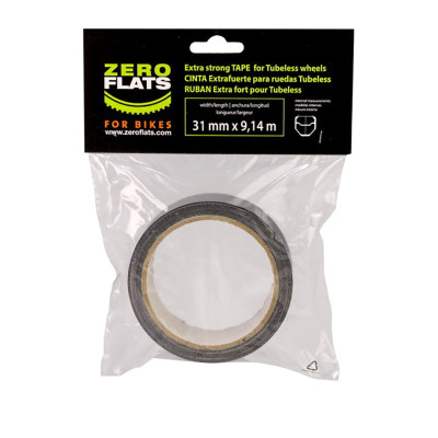 Fond de jante ZERO FLATS autocollant étanche Rim Tape 31mm noire x 9.14m
