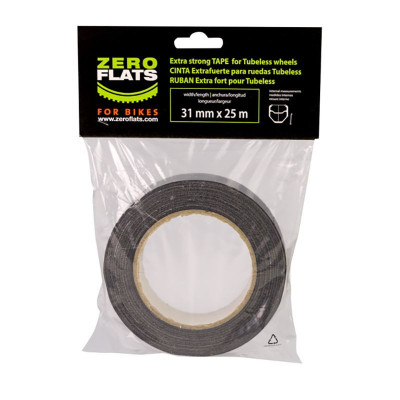 Fond de jante ZERO FLATS autocollant étanche Rim Tape 31mm noire x 25m