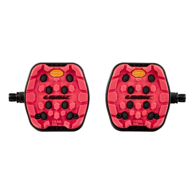 Pédales LOOK composite cyclo ville vtt Trail Grip Red rouge décor noir