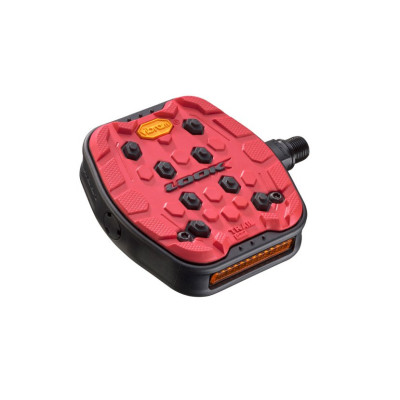 Pédales LOOK composite cyclo ville vtt Trail Grip Red rouge décor noir