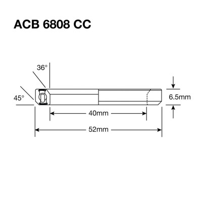 Roulement direction ENDURO intégrée inox 51.9x40x6.5 ACB 6808 CC BO Abec5