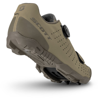 Chaussures vtt et gravel - SCOTT Mtb Comp Boa - beige sable : semelle Nylon renforcée et crampons gomme tendre Sticki -