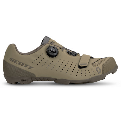 Chaussures vtt et gravel - SCOTT Mtb Comp Boa - beige sable : semelle Nylon renforcée et crampons gomme tendre Sticki -