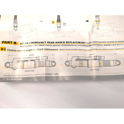 Pompe TOPEAK pour amortisseur PropShock pliante noir décor jaune