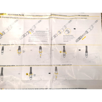 Pompe TOPEAK pour amortisseur PropShock pliante noir décor jaune
