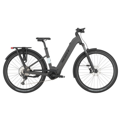 Vélo électrique urbain unisexe 28/29p alu - SCOTT 2026 Axis 20 Wave USX 600 - Gris Nuit mat décor argent et noir : 63mm