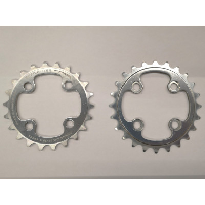 Plateau 58x4 TA alu vtt 9v Chinook argent, intérieur, entraxe 58mm,