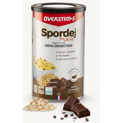Aliment avant l'effort - OVERSTIM'S Spordej  - Muesli Chocolat - Pot 700g.