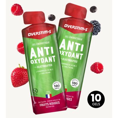 Gel énergétique OVERSTIM's Antioxydant Liquide - 27 gr - fruits rouges - énergie rapide et progressive - ppc 22.95 €ttc