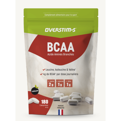 Complément alimentaire - OVERSTIM'S BCAA - 180 comprimés : facilite l'enchaînement des efforts !