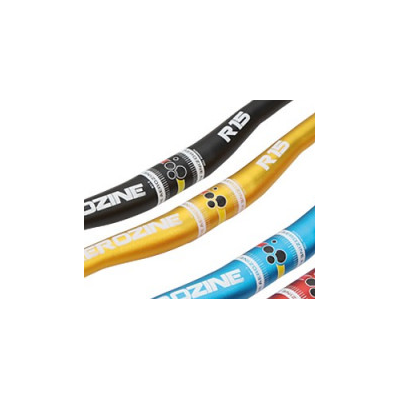 Cintre AEROZINE alu vtt relevé XBR15 31.8x15 or décor blanc, alu 7075T6,