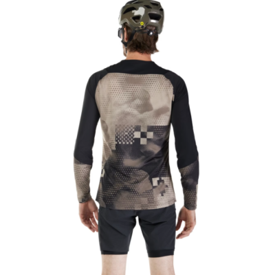 Maillot manches longues - FOX Flexair Ascent Pulse - marron sable décor noir