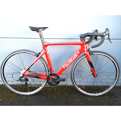 Vélo course 700 carbon - WILIER 2021 Cento 10 SL Rim - rouge brillant décor noir et blanc : 2x12v 50x34/11x32