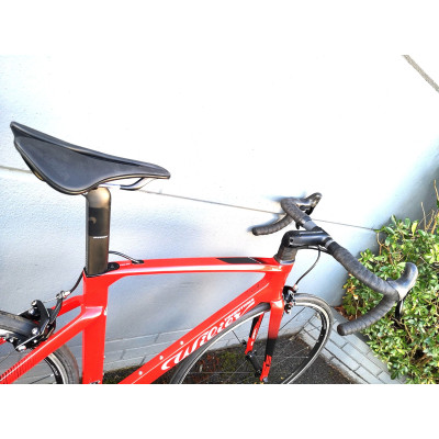 Vélo course 700 carbon - WILIER 2021 Cento 10 SL Rim - rouge brillant décor noir et blanc : 2x12v