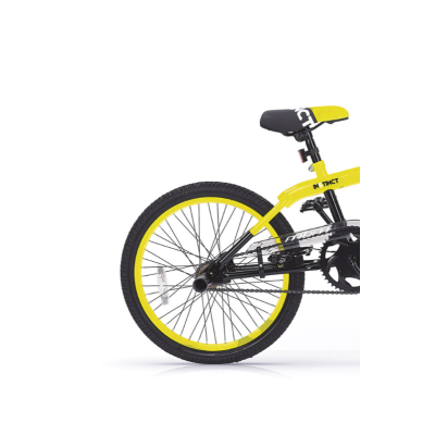 Vélo bmx acier BMX INSTINCT 20 FreeStyle noir décor jaune