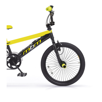 Vélo bmx acier BMX INSTINCT 20 FreeStyle noir décor jaune