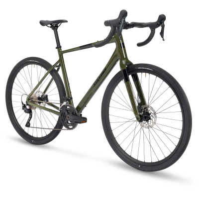Vélo gravel 700 alu - STEVENS Gavere Eco - Khaki vert brillant Décor noir: 2x10v