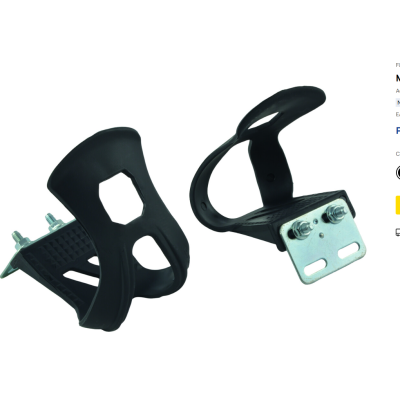 Cale-pieds FUXON pvc coquille Eclipse noir- convient aux VTC, VTT et aux vélos sport-loisir ....