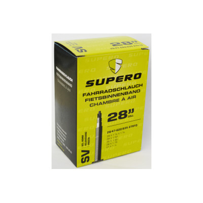 Chambre à air SUPERO route vtc Standart 28 700 28/47 butyl noire
