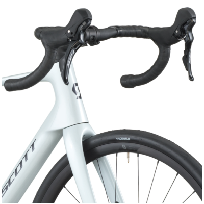 Vélo course 700 carbone - SCOTT 2027 Addict 50 Cumulus White - Blanc cumulus décor noir: 2x12v