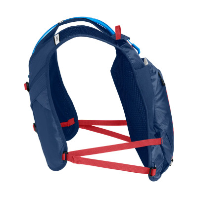 Sac hydratation route - gravel et vtt - CAMELBAK Chase Race 4 Vest - bleu marine décor rouge