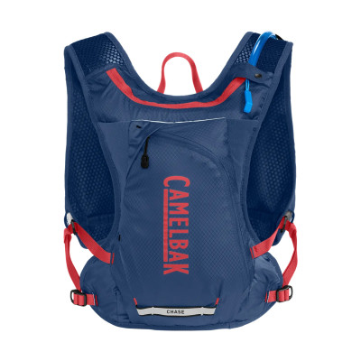 Sac hydratation route - gravel et vtt - CAMELBAK Chase Race 4 Vest - bleu marine décor rouge