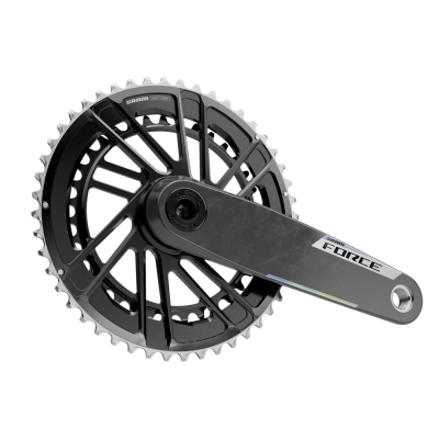 Pédalier SRAM route carbon 12v Force E1 Dub 29 48x35 noir décor argent,