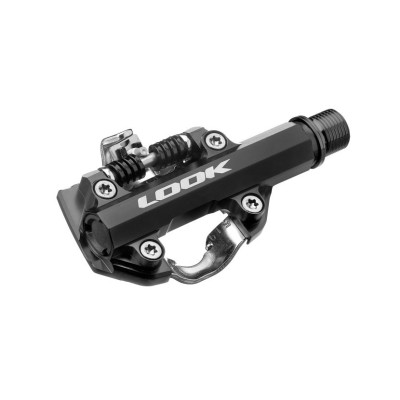 Pédales LOOK gravel cyclo X-One-G Max noir décor blanc, Simple Face,