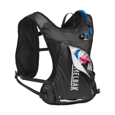 Sac hydratation route gravel et vtt - CAMELBAK Women Chase Race 4 Vest - noir décor gris argent
