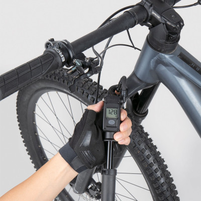 Pompe pneu + amortisseur TOPEAK alu pliante Mountain Digital 2 Stage noire