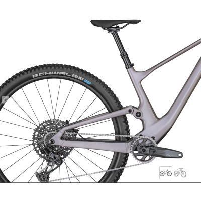 Vélo VTT 29p carbone - SCOTT 2024 Contessa Spark 910 - Gris décor noir : 130/120mm