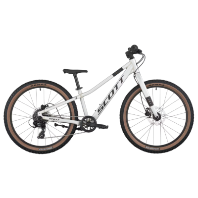 Vélo VTT enfant 9 à 12 ans alu 24p - SCOTT 2027 Scale 400 Rigid - argent mat décor noir : fourche rigide