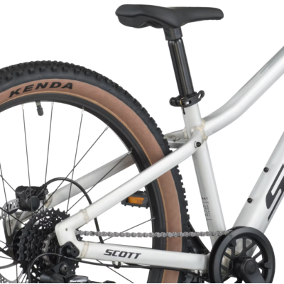 Vélo VTT enfant 9 à 12 ans alu 24p - SCOTT 2027 Scale 400 Rigid - argent mat décor noir : fourche rigide