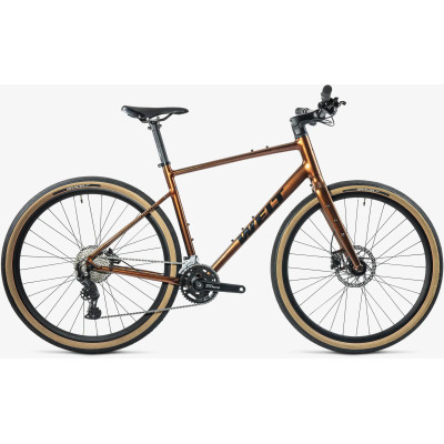 Vélo gravel 700 alu - WELT Stroke 2 FB, Bronze brillant décor noir, Cintre Plat