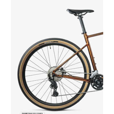 Vélo gravel 700 alu - WELT Stroke 2 FB, Bronze brillant décor noir, Cintre Plat