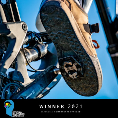 Pédales TATZE alu gravel vtt xc MC Fly Auto noire décor argent