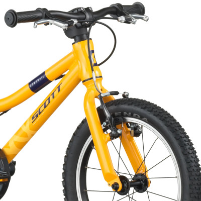 Vélo VTT enfant 3 à 6 ans 16p alu SCOTT Contrail 160 V-brake Mimosa Yellow - Jaune orangé décor jaune et noir : 1x1v