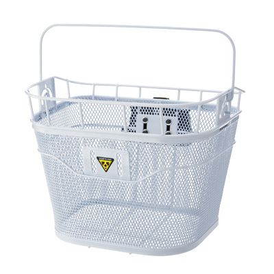 Panier avant TOPEAK au guidon fil acier E-Bike blanc avec fixation rapide F3E
